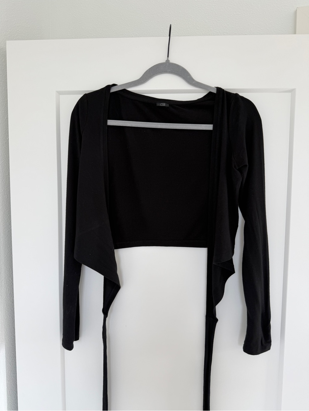 Crop Shop Boutique CSB Black Ballet Wrap Top